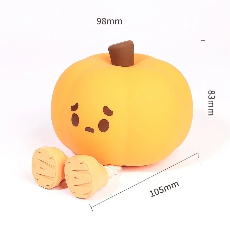 Halloween Cartoon Pumpkin Night Light Soft Silicone Pat Light Timer off Sleeping Light Children'S Room Bedroom Desktop Decor