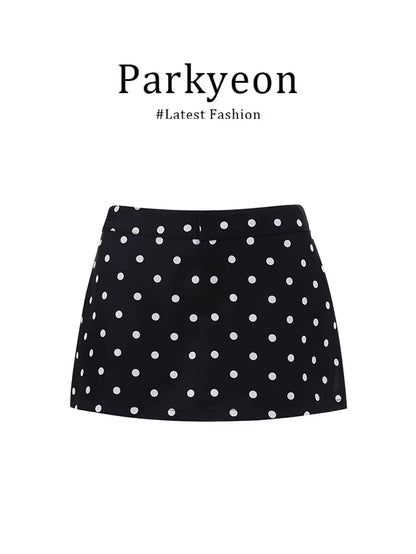 Pure Desire Design Striped Irt Top High Waist Polka Dot Wrap around F Skirt Two Piece Set Summer Chic Slim Fit V Ne