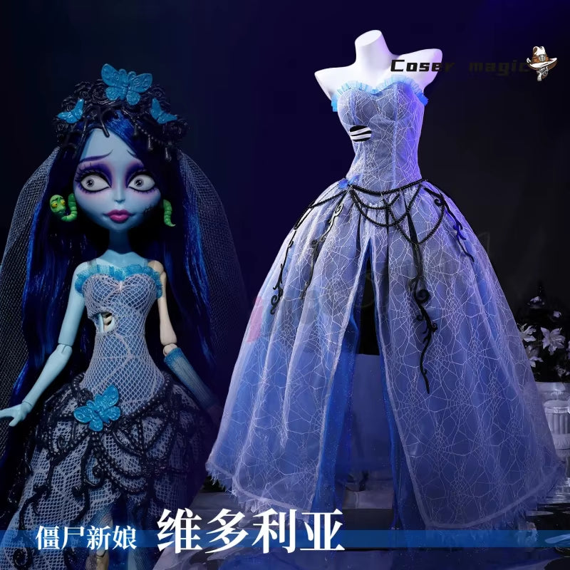 Tim Burton'S Corpse Bride Victoria Everglot Cosplay Costume Uniform Halloween Carnival Party Christmas Play Role Clothes