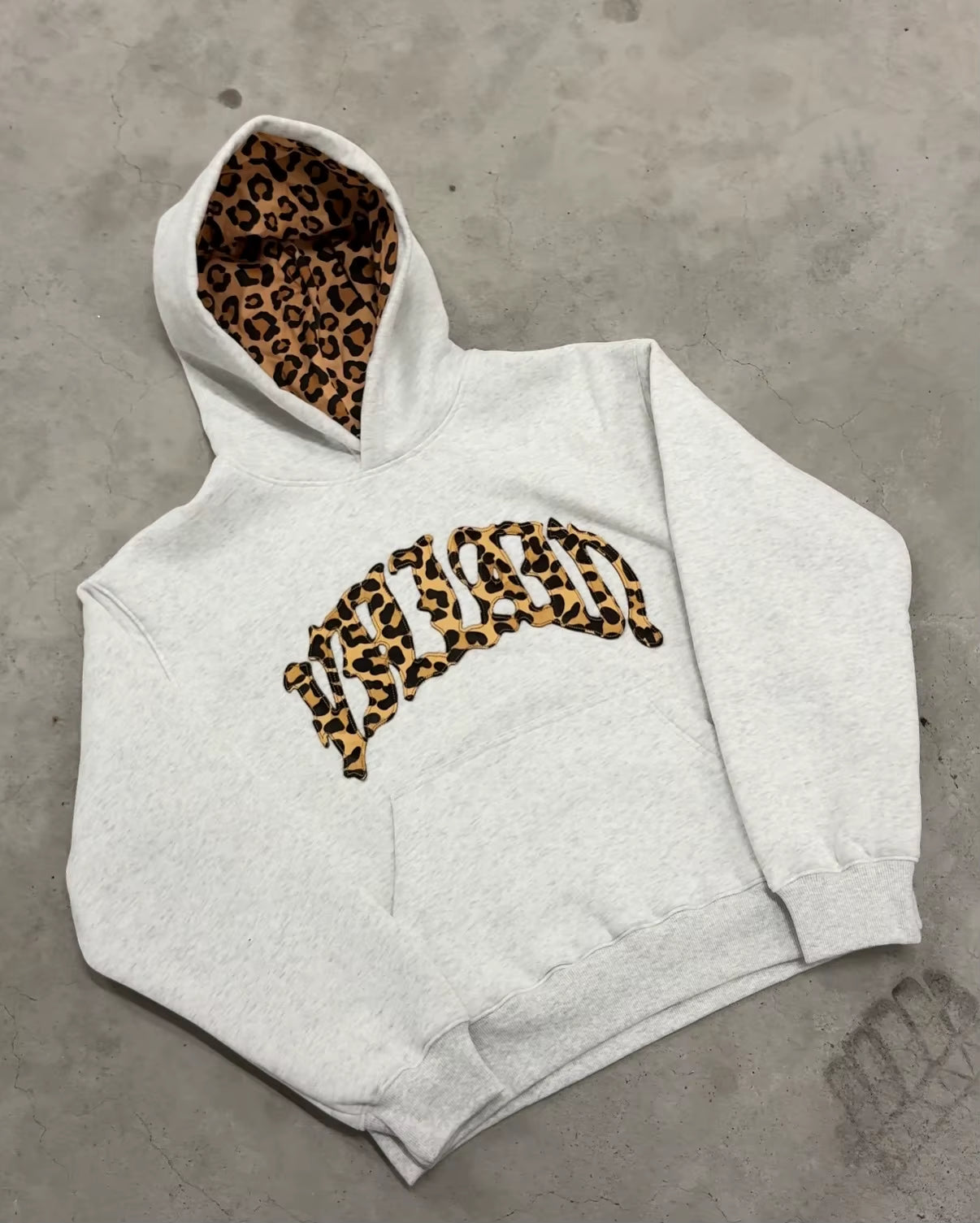 Leopard Print Letter Embroidery American Hip-Hop Men Hoodie Retro Harajuku Street Sports Suit Fashionable Casual Sweatshirts ﻿