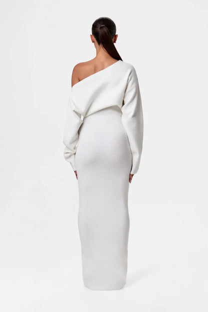 Knit Off-Shoulder Fit Dress