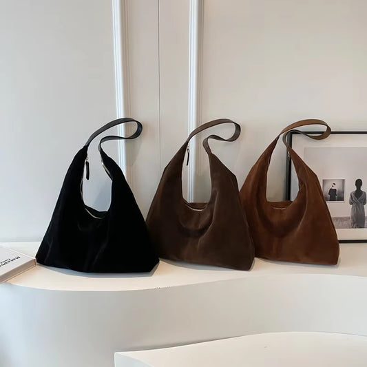 Casual Comfortable Large Capacity Simple Fashionable Women'S Tote Bag Underarm Bag Soft Polyester Lining Zipper Closure Shoulder