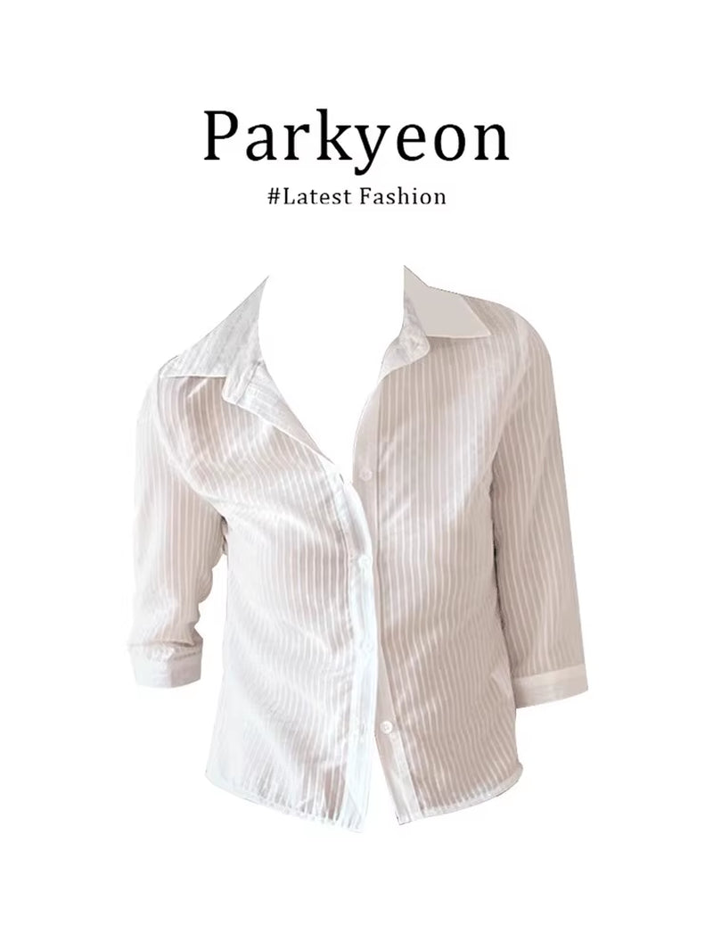 Pure Desire Design Striped Irt Top High Waist Polka Dot Wrap around F Skirt Two Piece Set Summer Chic Slim Fit V Ne